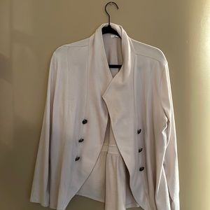 Cream, sweater, blazer